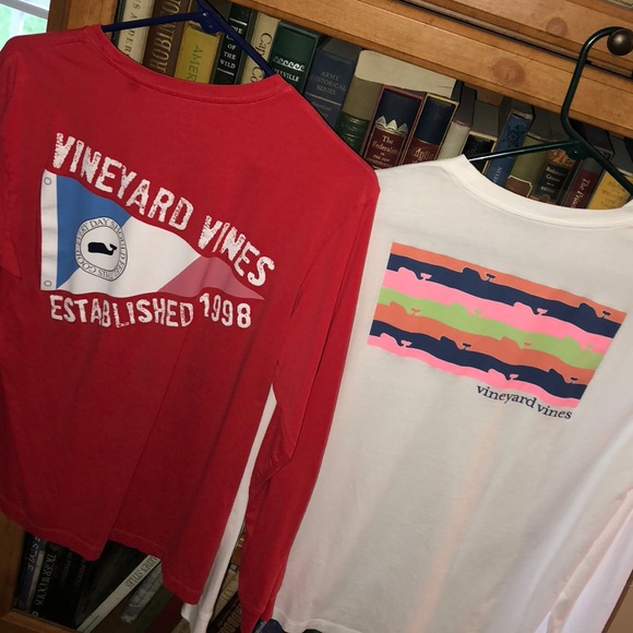 Fun Patterned Vineyard Vines Long Sleeved T Shirts - Picture 2 of 2